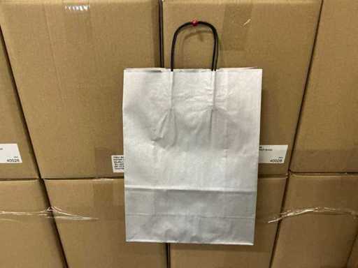 Partia papierowych toreb nośnych 35x26x12cm srebrna (6200x)