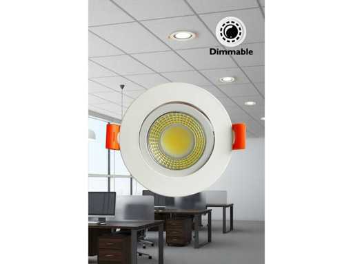 50 x LED Downlight – 7W – Rotatable – Dimmable – 6500K Cold White – White