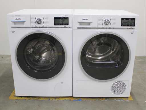 Siemens iQ800 i-Dos iSensoric WiFi Waschmaschine & Siemens iQ800 iSensoric selbstreinigender Kondensator-Trockner