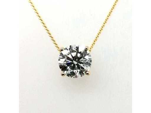 Chaîne en or jaune 14 carats avec 2,54 ct. Diamant