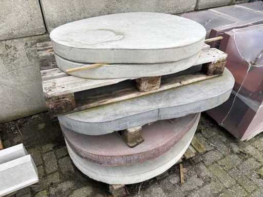 Organische tegels beton - 80 x 120 cm (5x)