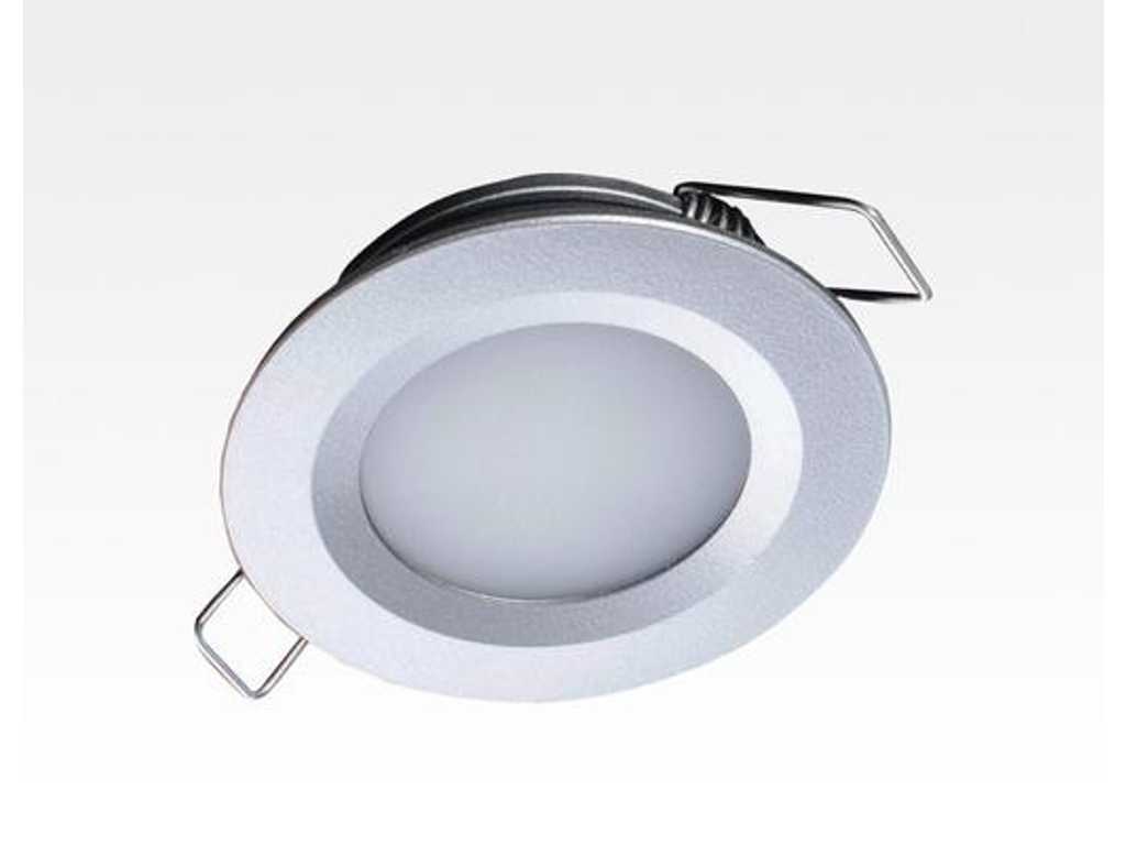 Package of 48 Pieces - 2W LED Recessed Downlight Silver Round Neutral White 1.5m Cable / 4000-4500K 180lm 24VDC IP65 120 Degree Lighting Wall Light Ceiling Light Interior Light Recessed Light Office Light Path Lighting Aisle Lighting