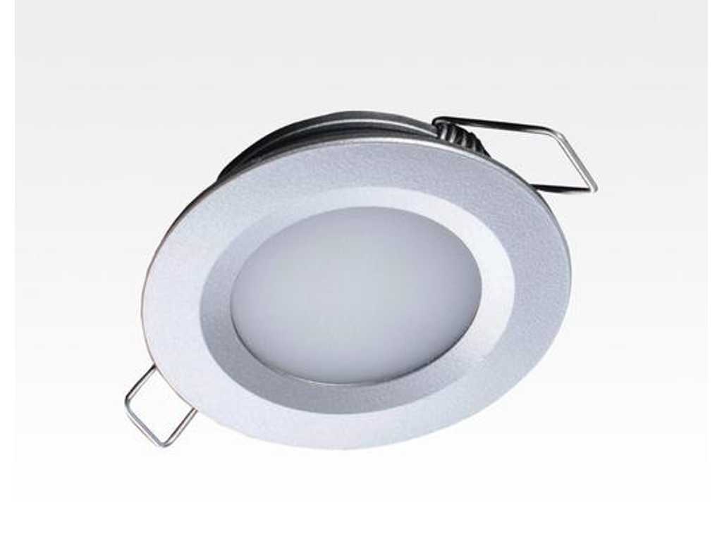 Verpakking van 48 stuks - 2W LED inbouwspot zilver Rond Neutraal Wit 1.5m Kabel / 4000-4500K 180lm 24VDC IP65 120 Graden Verlichting Wandlamp Plafondlamp Binnenverlichting Inbouwlicht Kantoor Licht Pad Verlichting Gangpad Verlichting