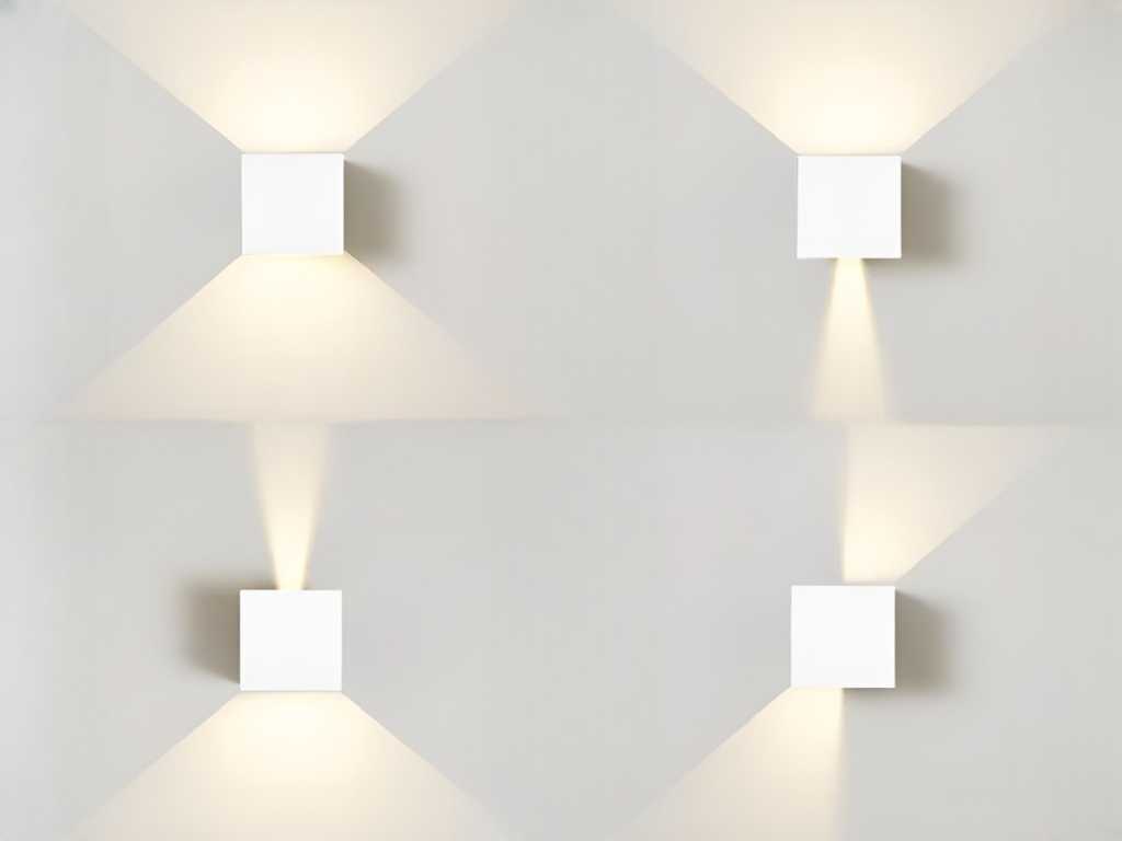 Lampada da parete LED 12W bianco sabbia Cube duo light regolabile impermeabile (20x)