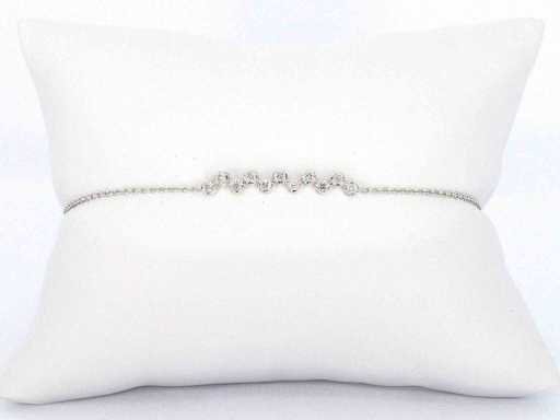 Bransoletka z białego złota z diamentami