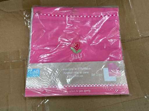Partij Lief wieglaken wit/roze - 2 stuks (20x)