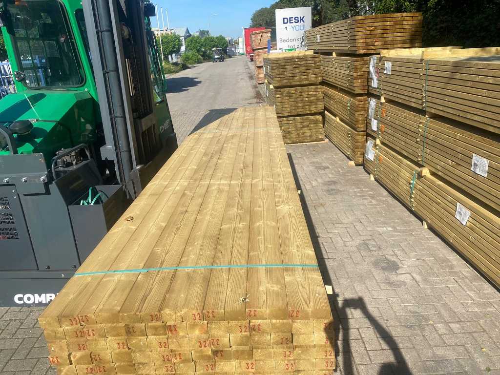 Spruce green rules green impregnated planed 45x75mm, length 305cm (195x)