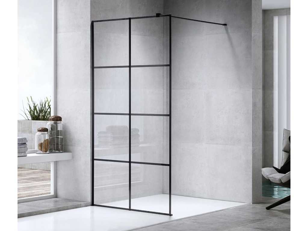 1 x 120x200 KARE Walk-in shower with matt black frame