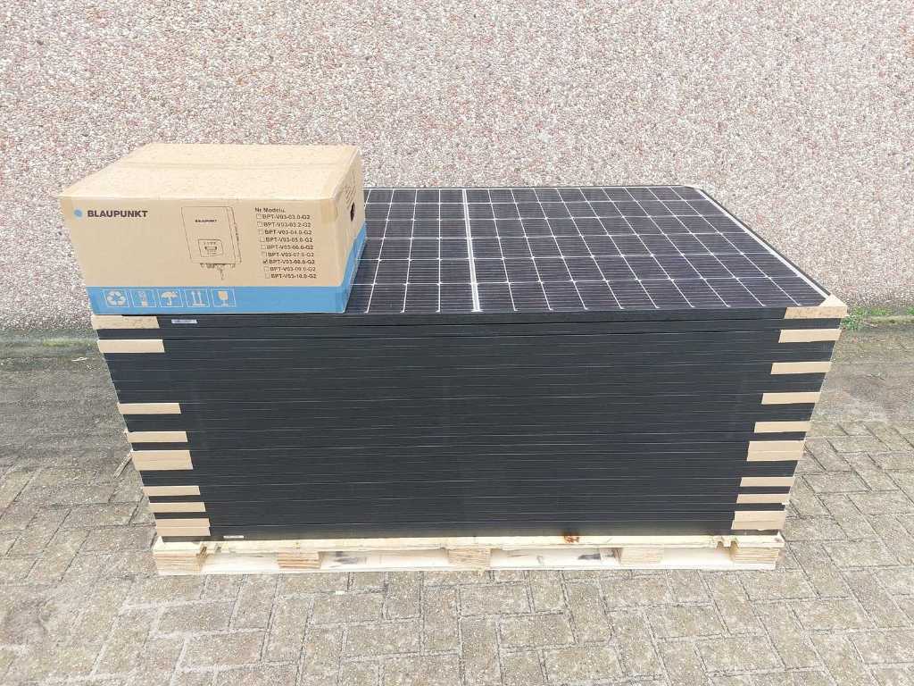 zestaw 14 paneli fotowoltaicznych JA Solar JAM60S20 375/MR w kolorze czarnym oraz 1 falownika Blaupunkt BPT-V03-05.0 (3-fazowego)