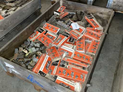 Various locks in wooden case