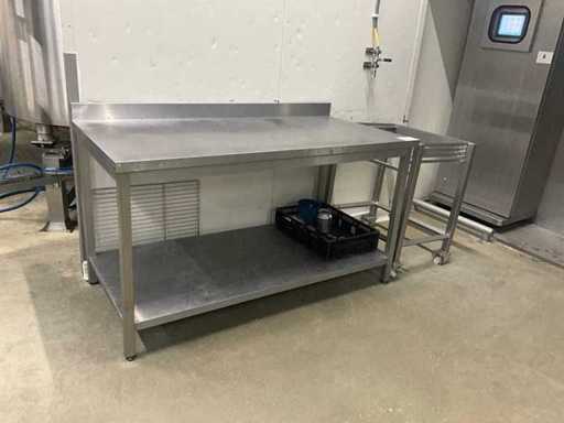 Stainless steel work table with shelf at the bottom