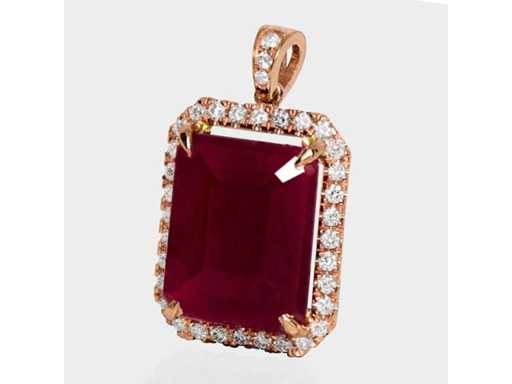 Luxury Pendant Natural Purplish Red Ruby 8.80 carat