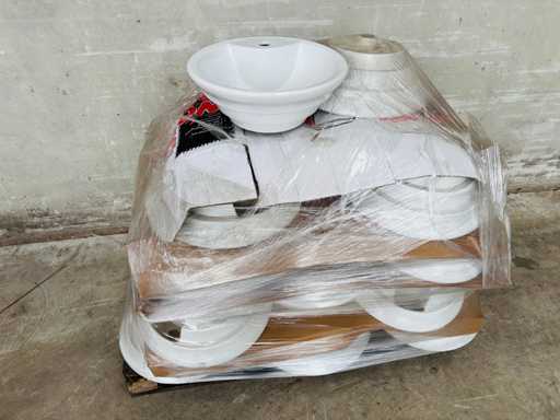 (x24) Porseleinen wastafel - Art Deco H17cm