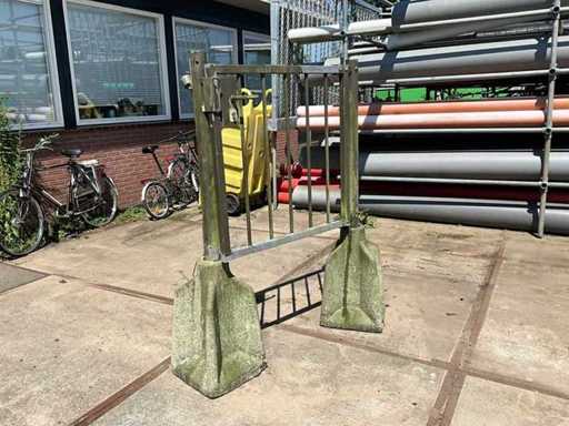 Heras Garden Gate with concrete base