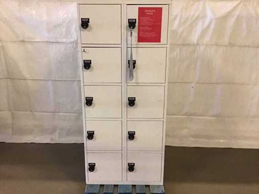 (2x) lockers van 10 kluisjes met cijferslot