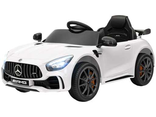 Voiture électrique enfants sous licence Mercedes-Benz AMG GTR 12V télécommande 2,4G max. 5 km/h 108 x 67 x 46 cm blanc