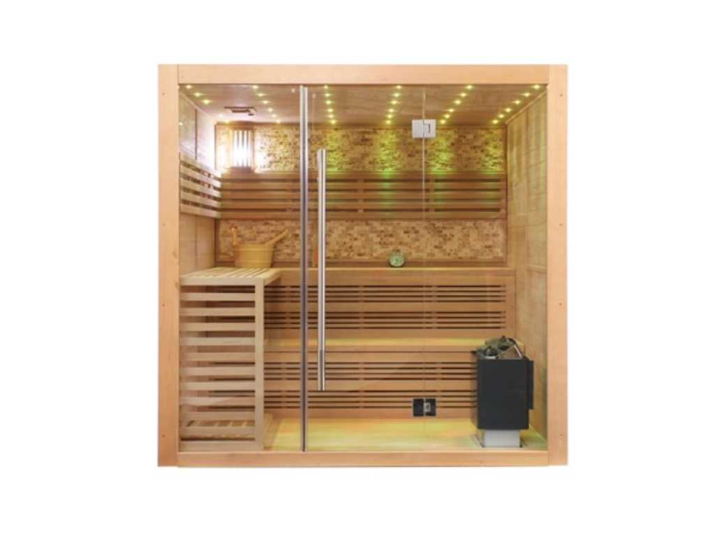 Carré de sauna avec poêle - 200 x 200 x 200 cm