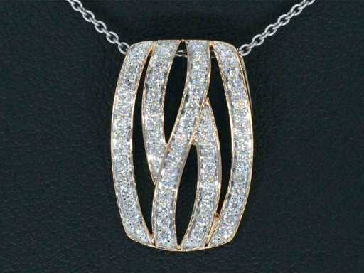 Rosegouden hanger met briljanten