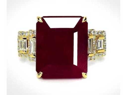 Luxury Design Ring Natürlicher Purpurroter Rubin 9,29 Karat