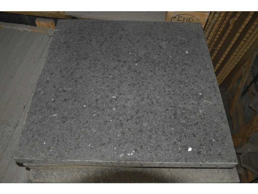 granite tile 50x50x3cm Ebony 'Leatherfinish'