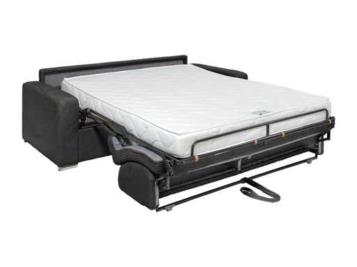 Express convertible 4-seater sofa in blue corduroy - Bed with wide slats 160 cm - Mattress 18 cm