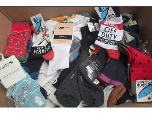 Pack of 60 pairs of new socks of all types
