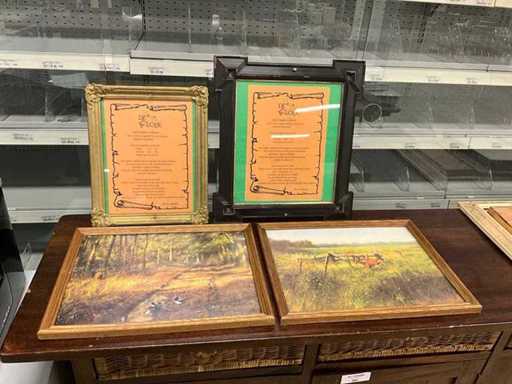 Wanddecoratie in lijst (4x)