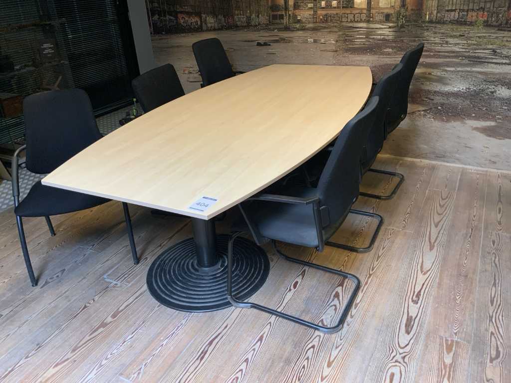 Vergadertafel met 6 stoelen