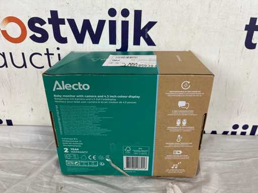 Alecto DVM200M - Moniteur pour bébé avec appareil photo - Télécommandable - Blanc