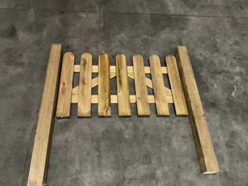 Cancello da giardino in pini con pali impregnati - 100x60 cm (10x)