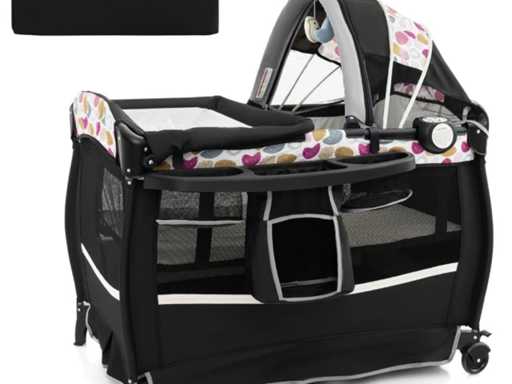 4 en 1 avec lit bébé, berceau, table à langer et aire de jeux