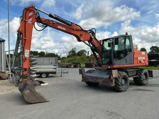 2012 Atlas 160W Banden graafmachine met driedelige giek