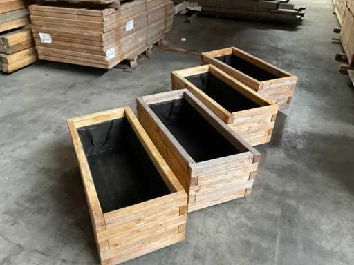 Garlux flower box impregnated spruce 90x40x35 cm (4x) 