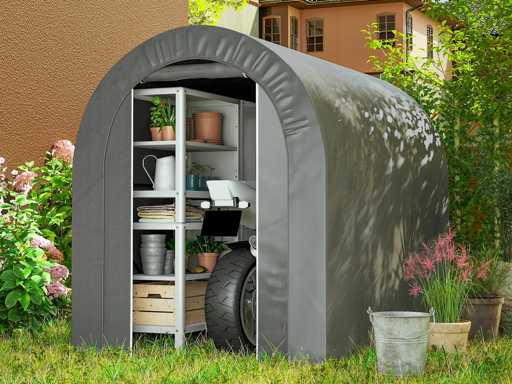 Tuinschuur, buitenopslag, tent, fietsenschuur, garage voor fiets