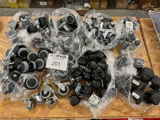 Charge von Drehrädern teilweise mit Bremse