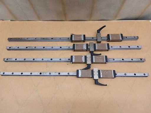 Rexroth / Zimmer Group - Liniowy system prowadnic - Liniowe szyny prowadzące z wózkami i zaciskami Zimmer (4x)