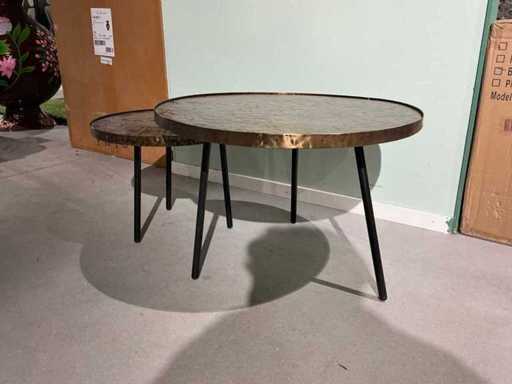 Antique Brass Coffee Table (2pcs)