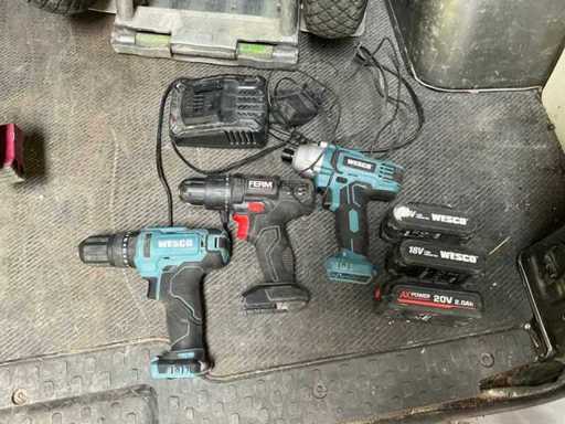 Diverse accu schroefmachine (3x)