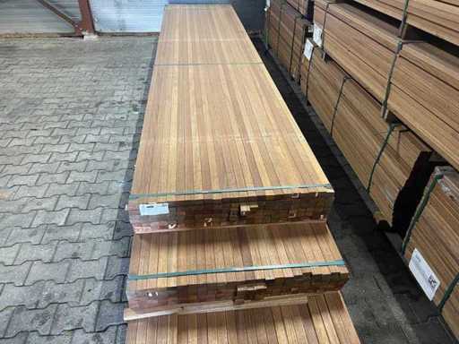Lattes en teck de Guyana rabotées 4250x40x27mm (138x)