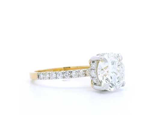 18 Karaat geelgouden ring met 3,55 crt. diamant