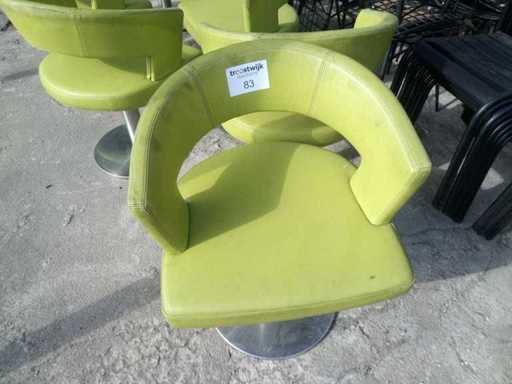 8 green design club chairs