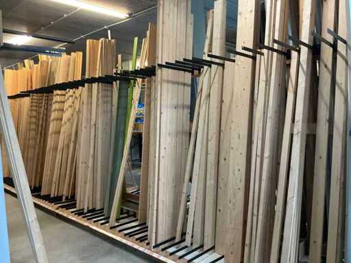 Large batch of planed pine planks
