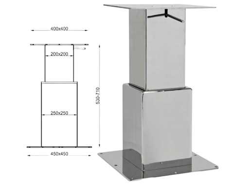 Metalstyle BTGQ II Double Stainless Steel Adjustable Table Base