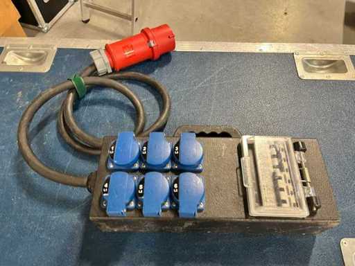 Indu Electric - 32A CEE - > 6x Schuko Pannier Distributore