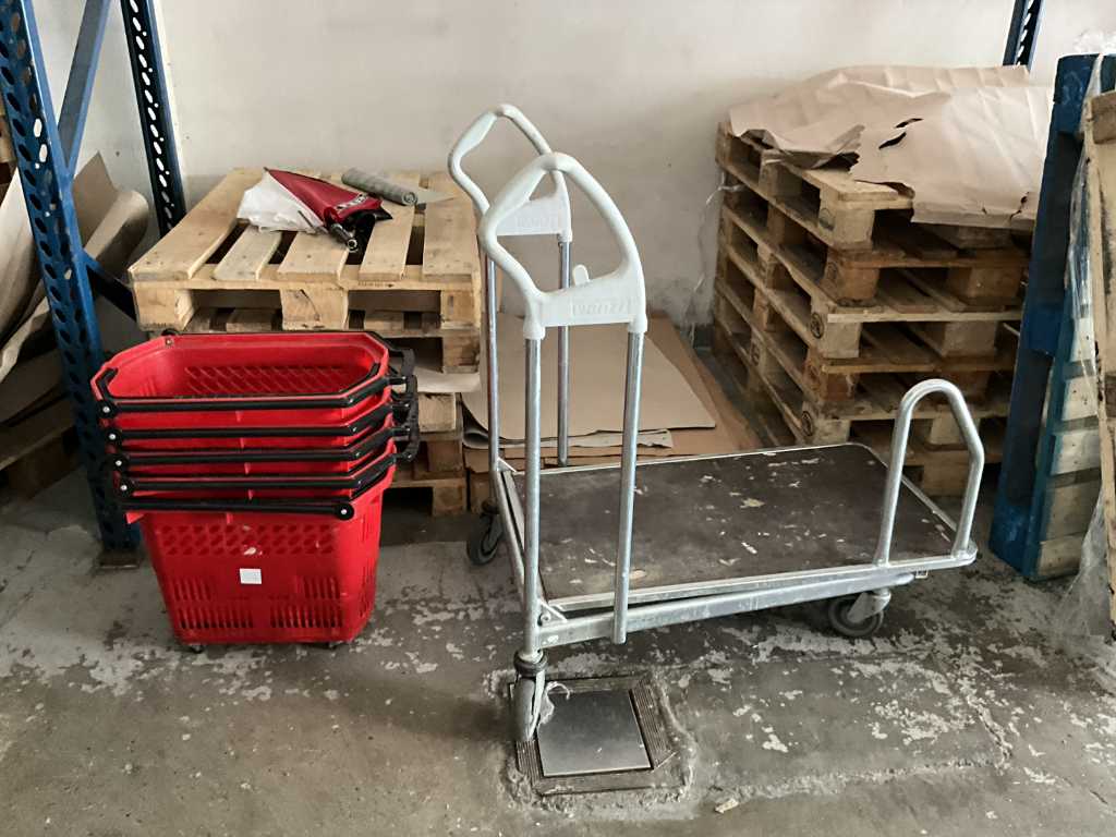 Shopping trolley WANZL and 5 mobile shopping baskets METO