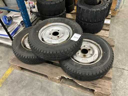 Steel rims with tire (3x)