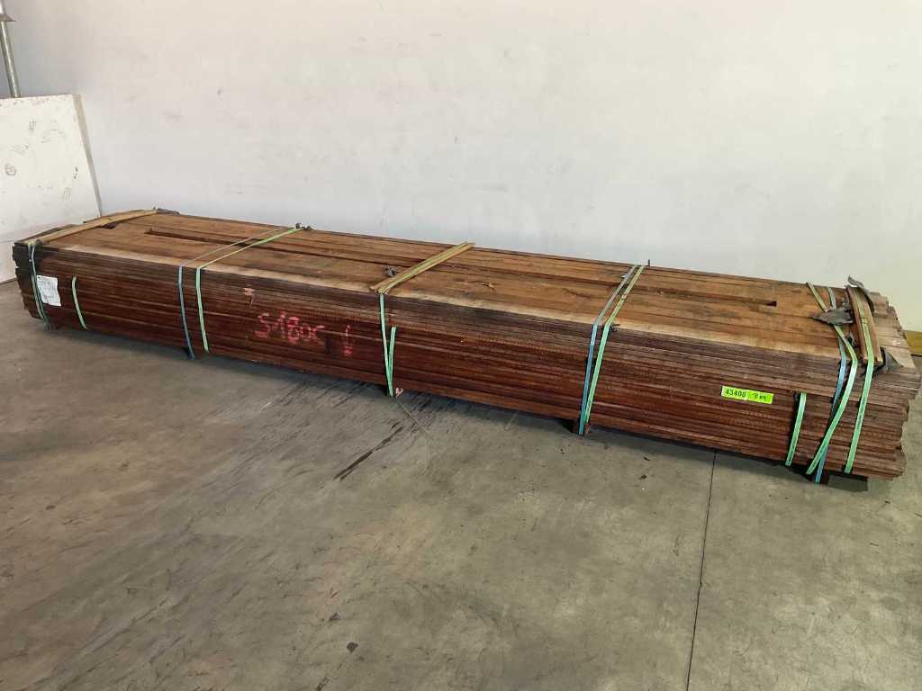 Angelim Vermelho panneau de tôle en bois dur 450x10x2 cm (58x)