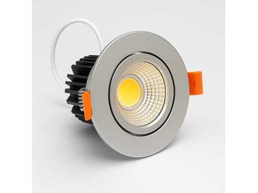 25 x LED Downlight – 7W – Rotatable – 3000K Warm – Silver 
