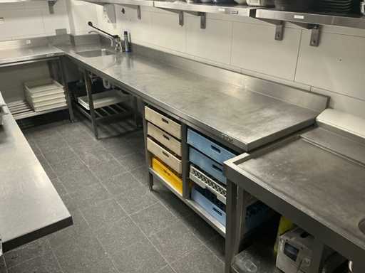 RvS werkbank met spoelbak