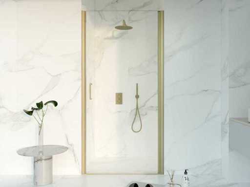 Porte de douche Fortifura Galeria SW1122488 90x200 laiton brossé PVD easyclean anti-calcaire